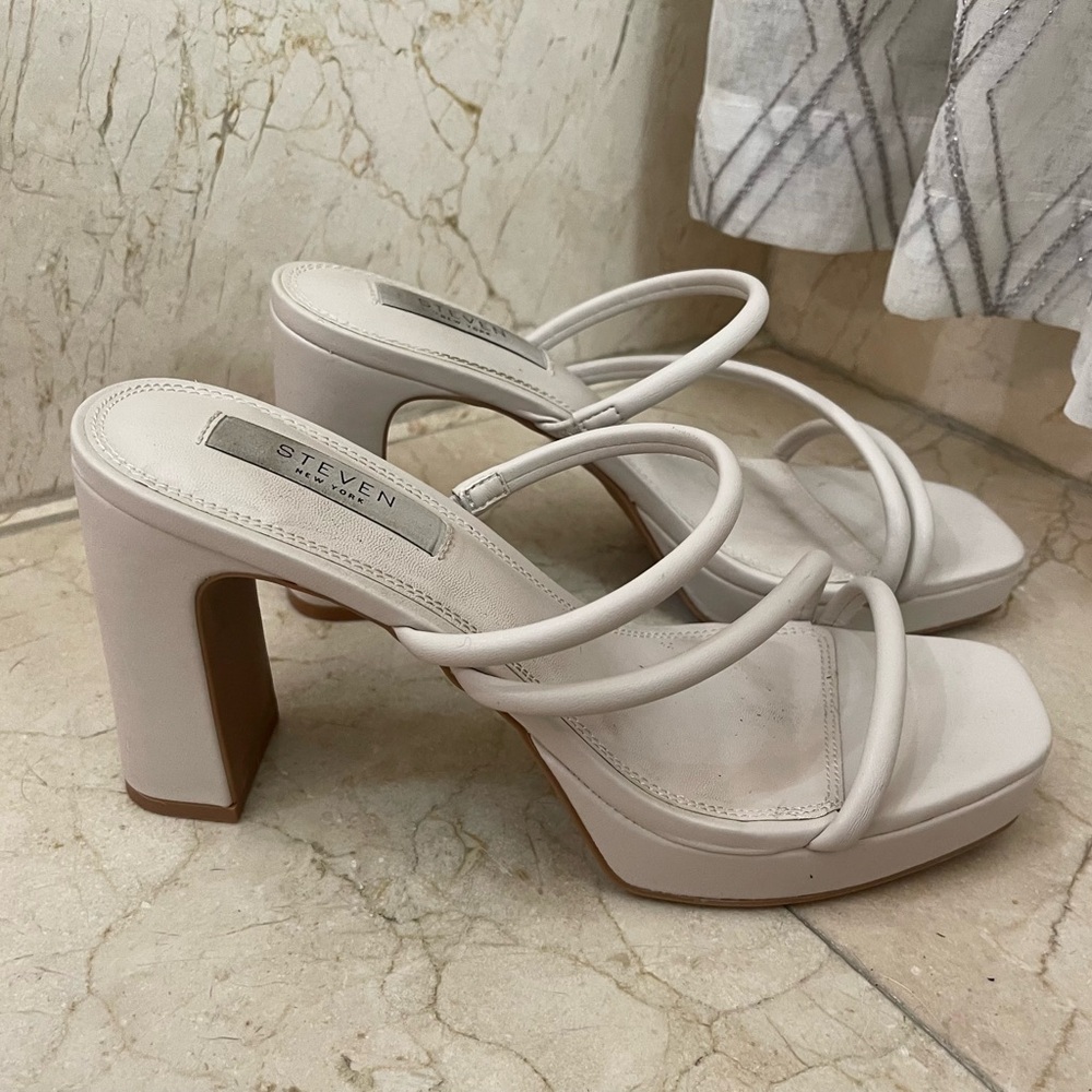 Steven New York Ivory Platform Heels